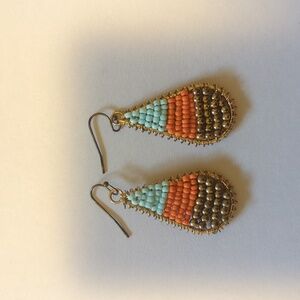 beaded gold earrings